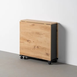 Mesa plegable negro-natural 148 x 71 x 74 cm - Imagen 1