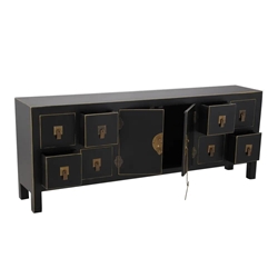 Mueble 8 cajones negro-oro madera 130 x 24 x 50,50 cm - Imagen 2