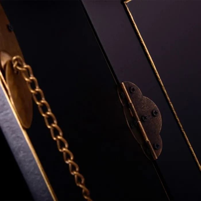 Mueble 8 cajones negro-oro madera 130 x 24 x 50,50 cm - Imagen 4