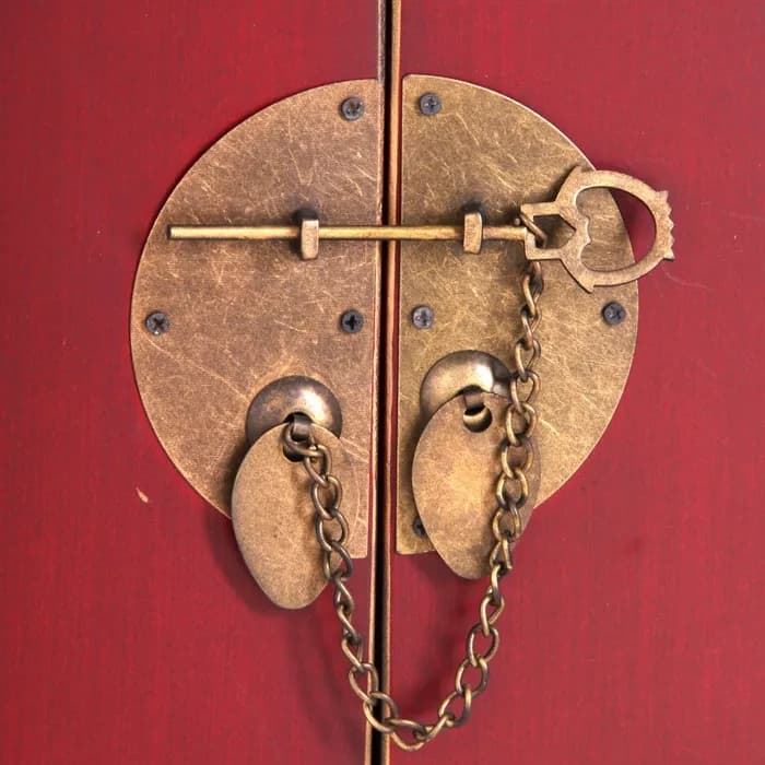 Mueble 8 cajones rojo madera 130 x 24 x 50,50 cm - Imagen 3