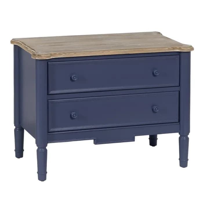 Mueble auxiliar azul madera 80x45x60 cm - Imagen 1