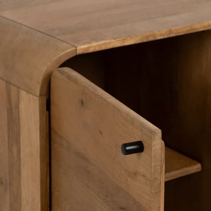 Mueble auxiliar natural madera de mango 80 x 40 x 80 cm - Imagen 6