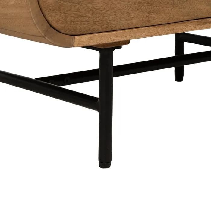 Mueble auxiliar natural madera de mango 80 x 40 x 80 cm - Imagen 8