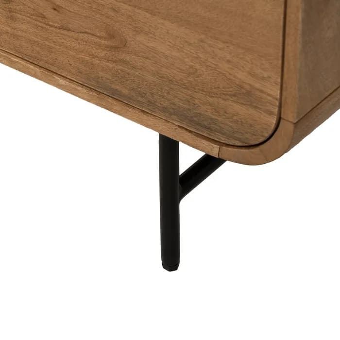 Mueble auxiliar natural madera de mango 80 x 40 x 80 cm - Imagen 9