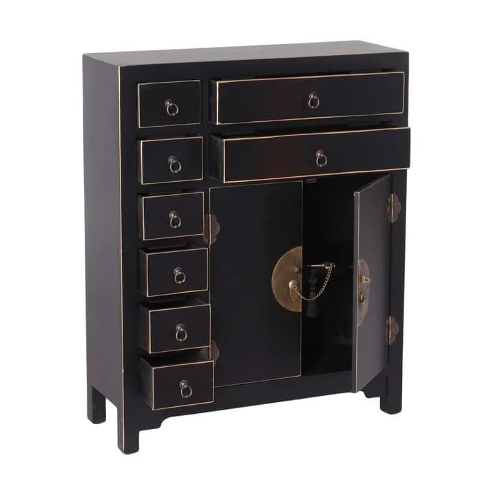 Mueble auxiliar negro 73 x 26 x 90 cm - Imagen 2