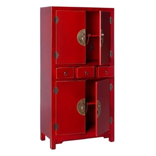 Mueble auxiliar rojo 63 x 33 x 131 cm - Imagen 2