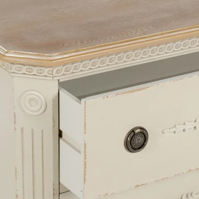 Mueble recibidor blanco natural-gris 92x46x81 cm - Imagen 6