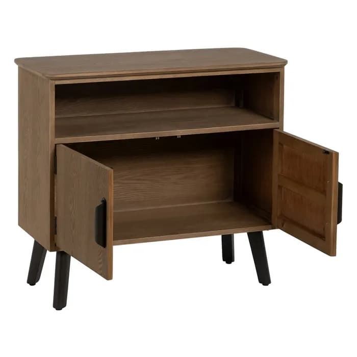Mueble recibidor natural-negro 90 x 41 x 81 cm - Imagen 2