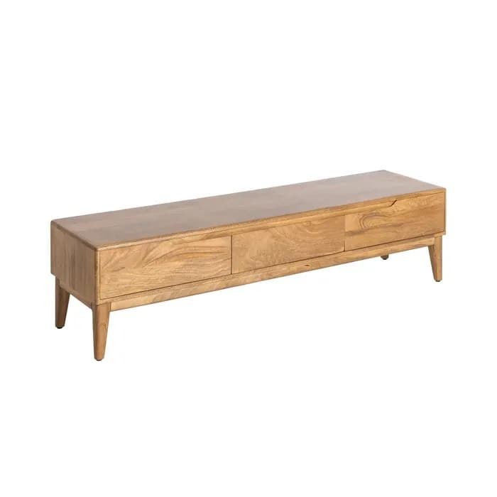 Mueble TV natural madera de mango 160 x 40 x 40 cm - Imagen 1