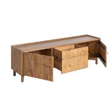 Mueble TV natural madera de mango 160 x 40 x 50 cm - Imagen 2