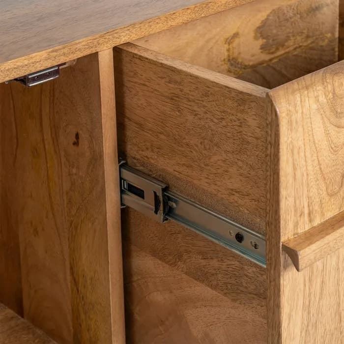 Mueble TV natural madera de mango 160 x 40 x 50 cm - Imagen 4