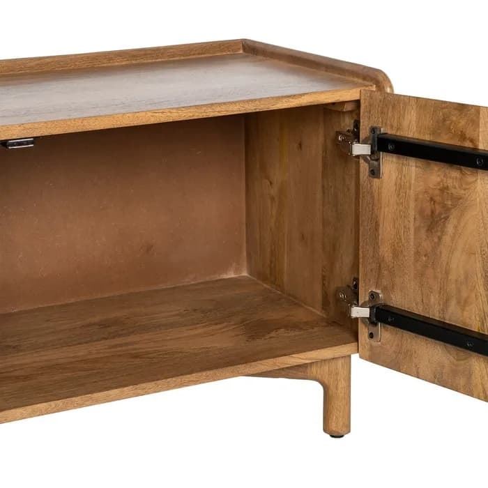 Mueble TV natural madera de mango 160 x 40 x 50 cm - Imagen 5
