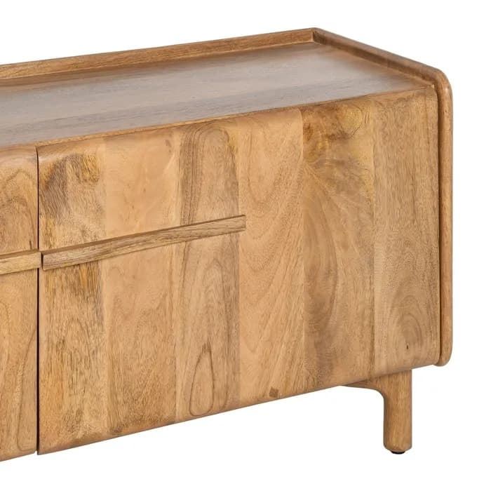 Mueble TV natural madera de mango 160 x 40 x 50 cm - Imagen 6