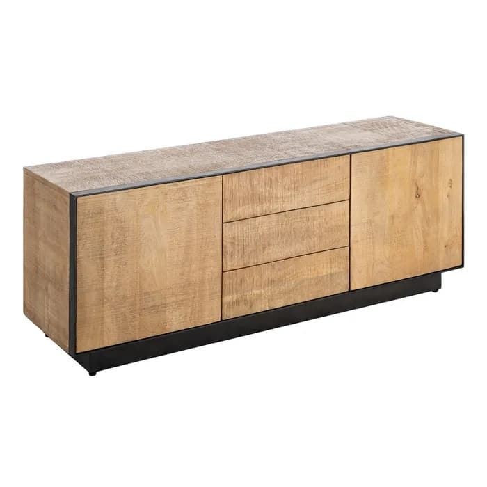 Mueble TV natural madera de mango salón 150 x 44 x 55 cm - Imagen 1