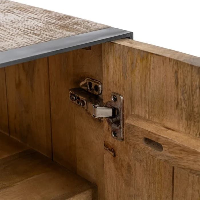 Mueble TV natural madera de mango salón 150 x 44 x 55 cm - Imagen 5
