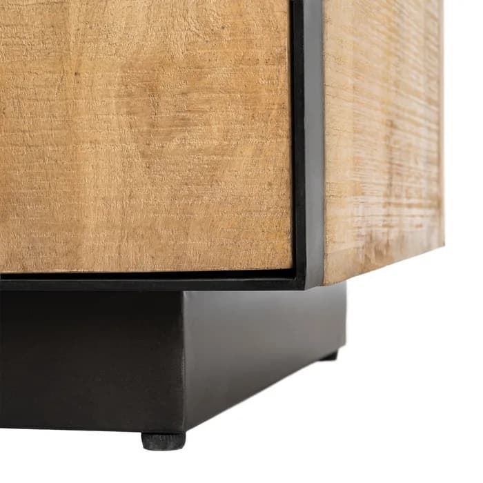 Mueble TV natural madera de mango salón 150 x 44 x 55 cm - Imagen 7