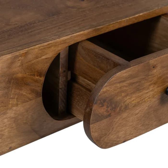 Mueble TV natural-negro madera/hierro 118x36x55 cm - Imagen 3