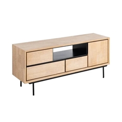 Mueble TV natural-negro madera-metal 148 x 40 x 62 cm - Imagen 1
