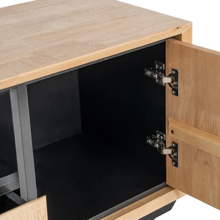 Mueble TV natural-negro madera-metal 148 x 40 x 62 cm - Imagen 4