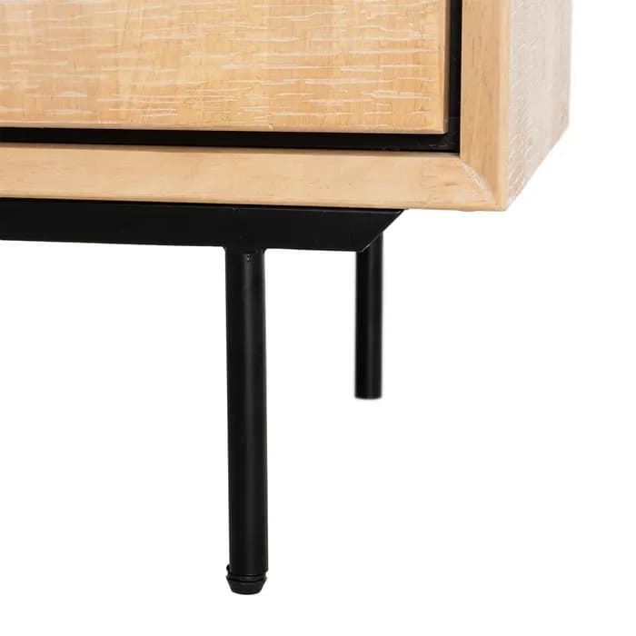 Mueble TV natural-negro madera-metal 148 x 40 x 62 cm - Imagen 8