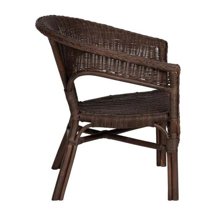 Silla marrón ratán salón 60 x 62 x 78 cm - Imagen 2