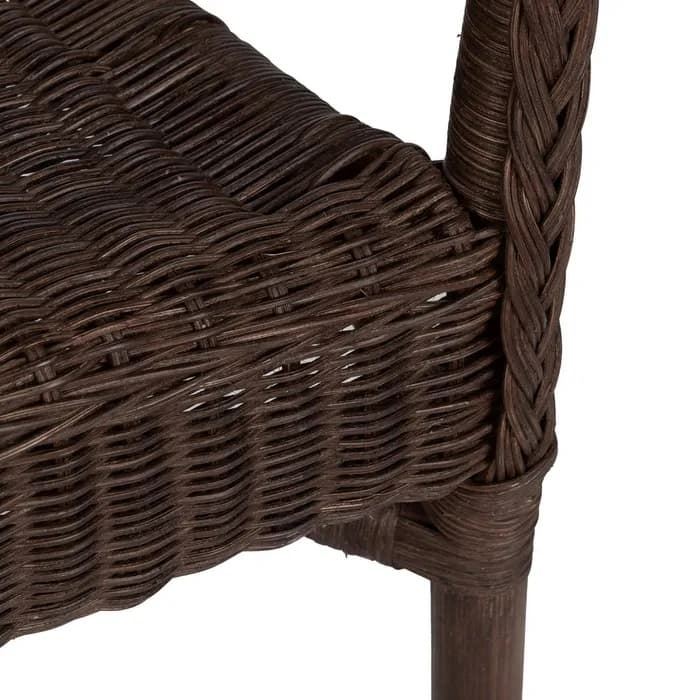 Silla marrón ratán salón 60 x 62 x 78 cm - Imagen 6