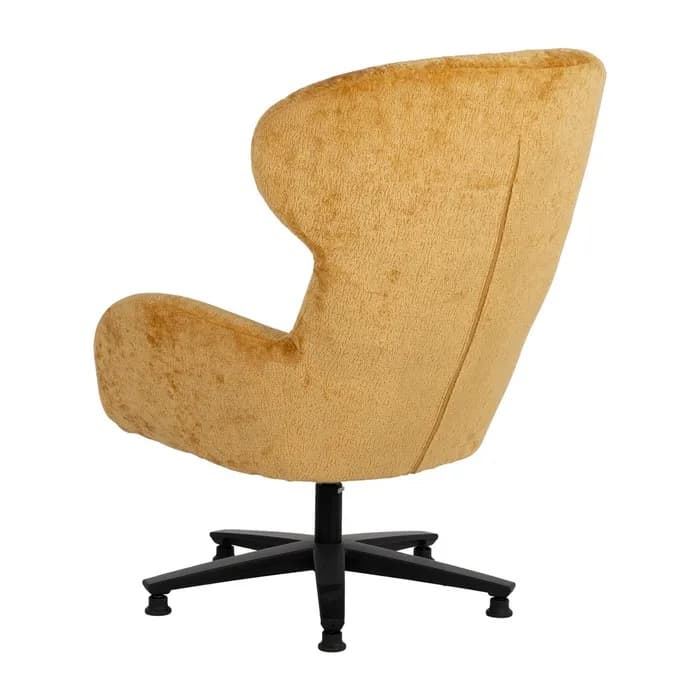 Sillón giratorio mostaza tejido-metal 78 x 84,50 x 104,50 cm - Imagen 3