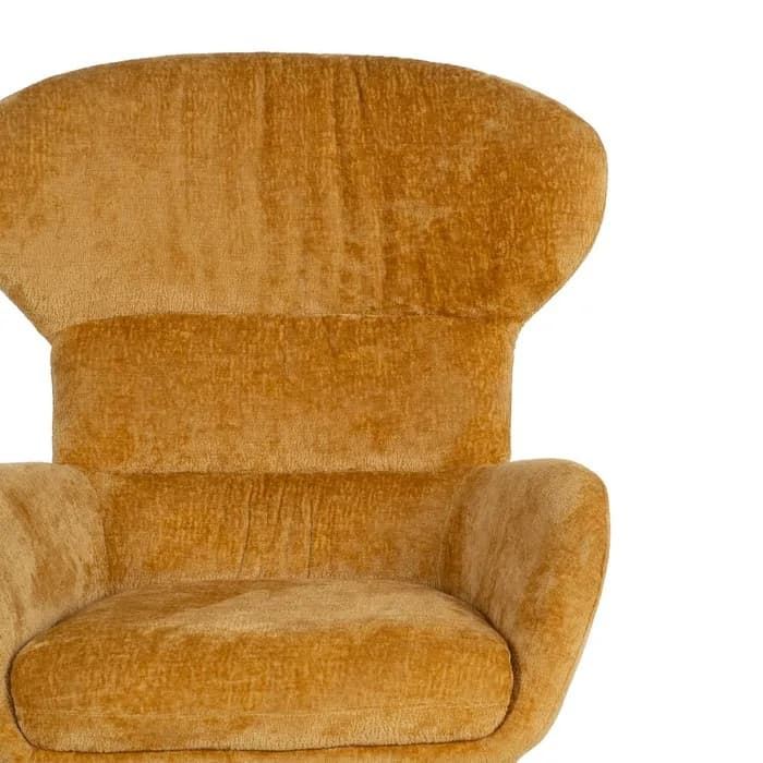 Sillón giratorio mostaza tejido-metal 78 x 84,50 x 104,50 cm - Imagen 4