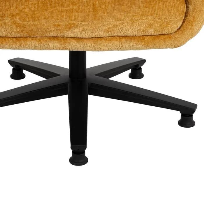 Sillón giratorio mostaza tejido-metal 78 x 84,50 x 104,50 cm - Imagen 7
