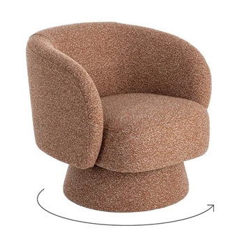 Sillón giratorio salmón tejido salón 78 x 79 x 77 cm - Imagen 1