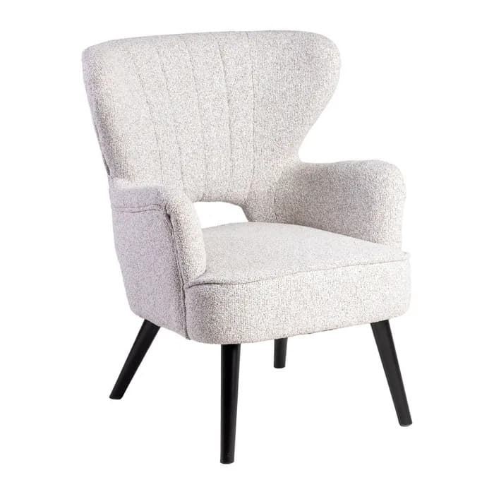 Sillón jaspeado crudo tejido-madera 70 x 74 x 90 cm - Imagen 1