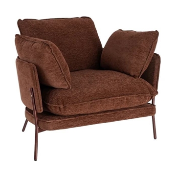 Sillón marrón oscuro tejido-metal 95 x 80 x 79 cm - Imagen 1