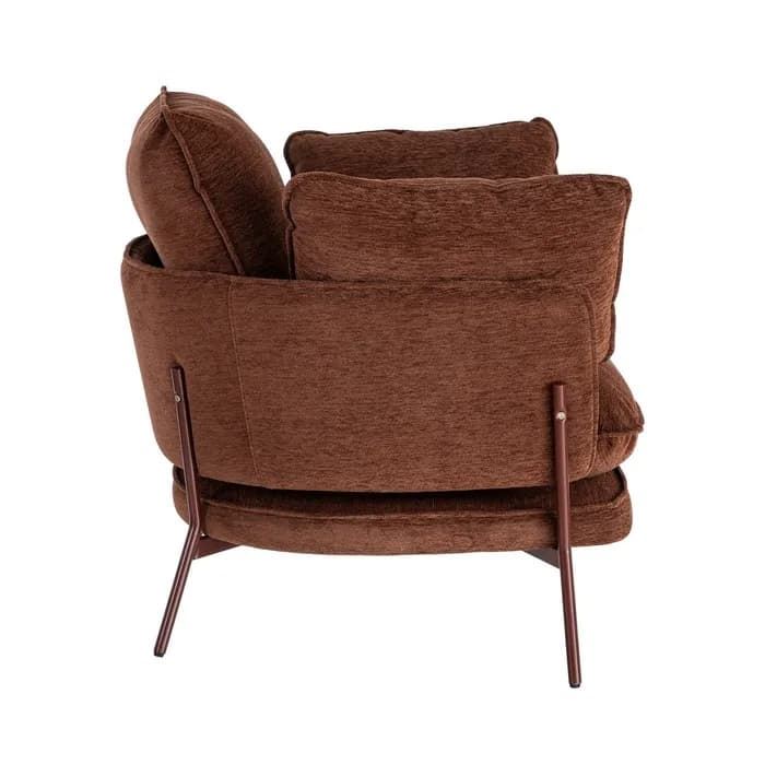 Sillón marrón oscuro tejido-metal 95 x 80 x 79 cm - Imagen 2