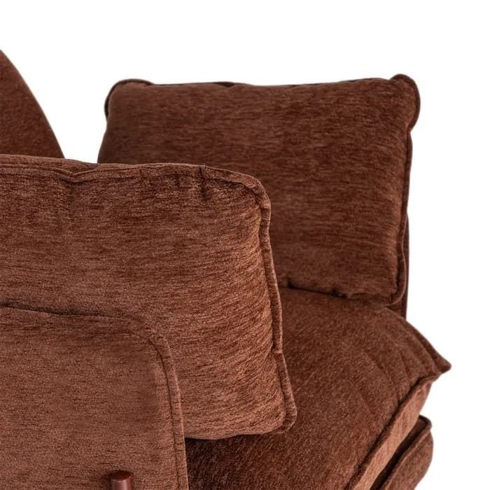 Sillón marrón oscuro tejido-metal 95 x 80 x 79 cm - Imagen 4