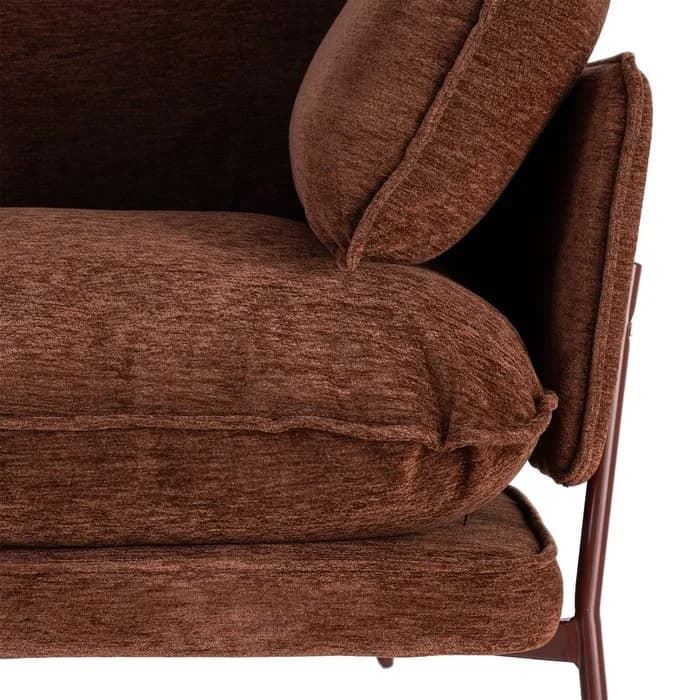 Sillón marrón oscuro tejido-metal 95 x 80 x 79 cm - Imagen 5