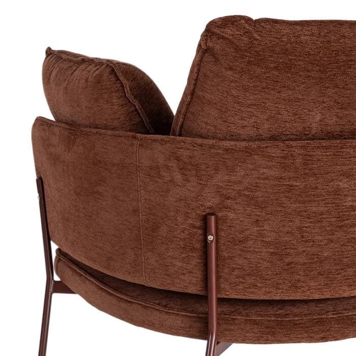 Sillón marrón oscuro tejido-metal 95 x 80 x 79 cm - Imagen 6