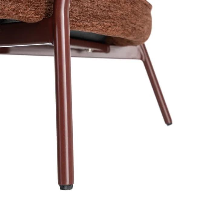 Sillón marrón oscuro tejido-metal 95 x 80 x 79 cm - Imagen 8
